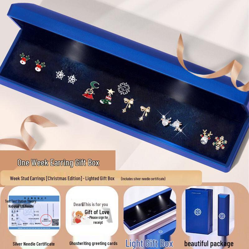 S925 Silber Schneeflocken Ohrring Set: Elegantes einwöchiges Geschenk für Freundin