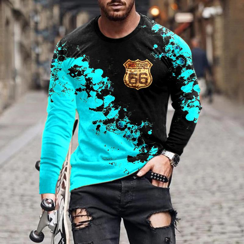 women o neck long sleeve 3d print t shirt