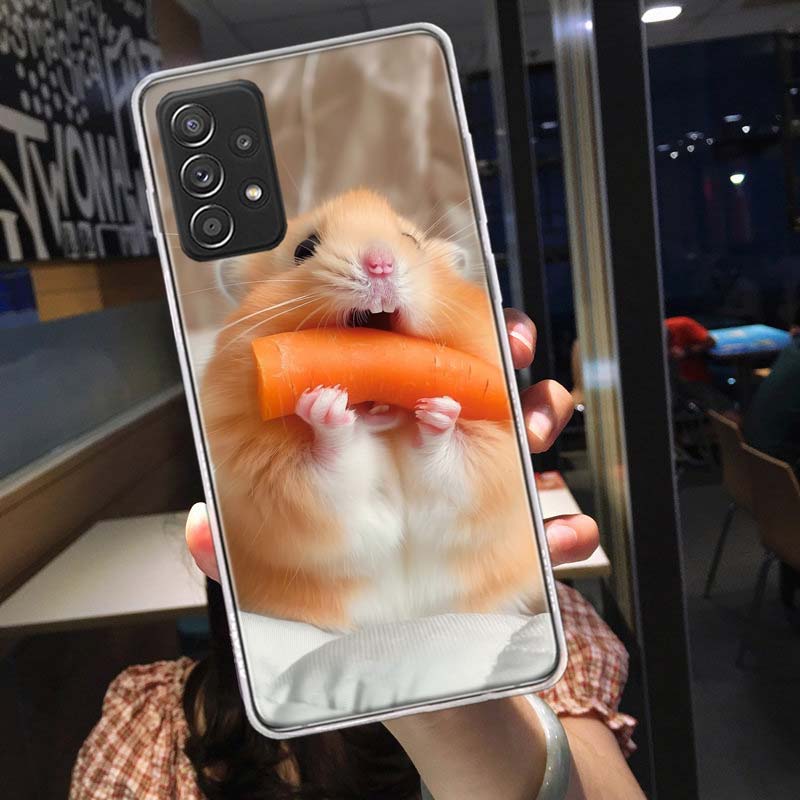 Hamsters With Hats Have Ears Phone Case for Samsung A54 A57 A37 A17 A14 A15 A12 A24 A34 A55 A35 A25 A52S A07 A05S A04S A22 A32 A