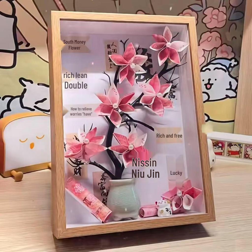 Gift Set: Photo Frame & Money Tree for Birthday, Valentine's, or Qixi - Perfect for Your Bestie or Partner