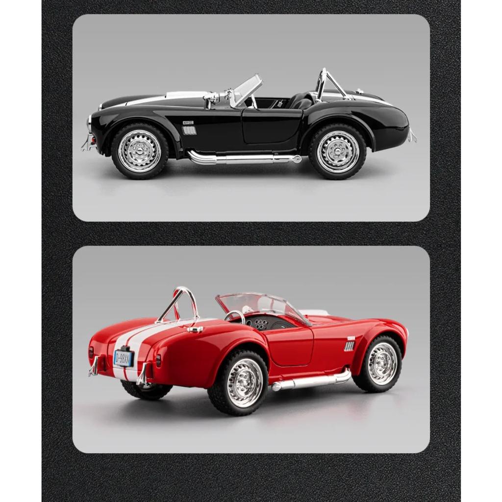 1/22 Ford 1965 Shelby Cobra 427 S/C Alloy Roadster Sports Car Model Diecast Metal Classic Car Vehicle Model Sound Light Kids Toy Gift