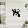 Lovebirds Metal Wall Art Silhouette Romantic Black Decor Plaque Sign for Bedroom Living Room Wedding Backdrop