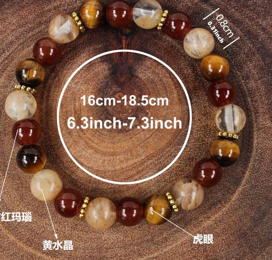 Natürliches Tigerauge Citrin Armband Herbst Malachit Perlen Handband 8mm Runde Steine Schmuck für Frauen