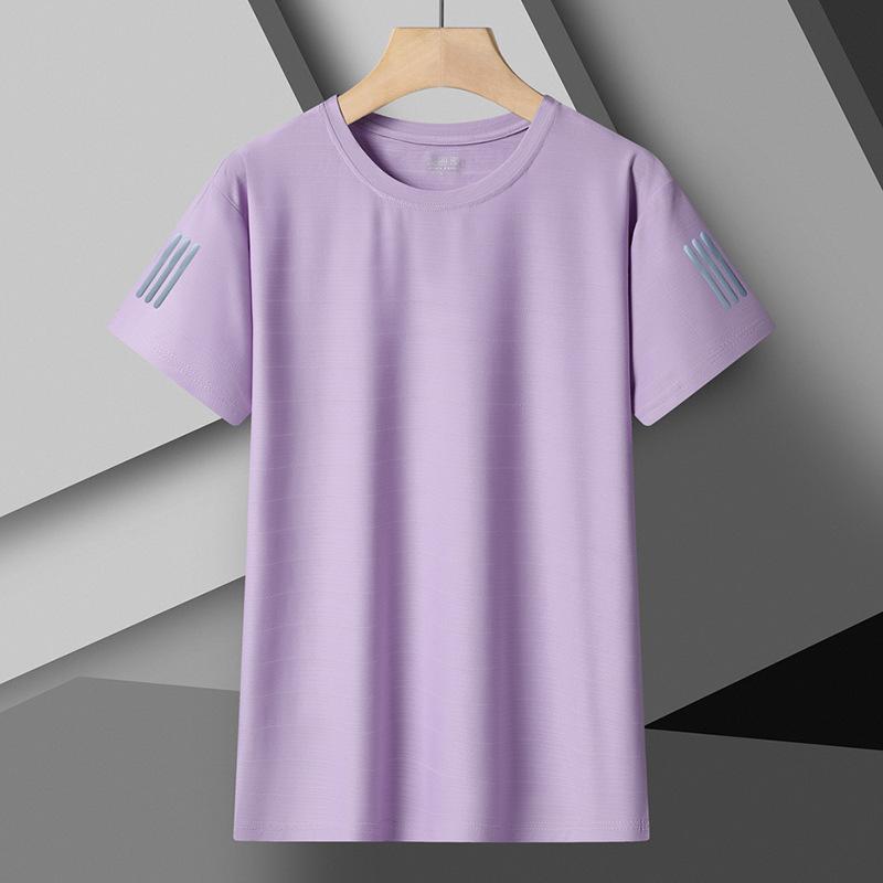 Ice Silk T-shirt Sports Running Fitness Quick-drying Breathable Large Size Outdoor Short-sleeved T-shirt