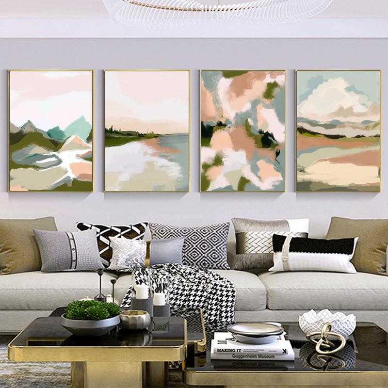 

Абстрактная пейзажная живопись Современный настенный арт Холст Живопись Скандинавские плакаты и принты Настенные рисунки для гостиной Домашний декор