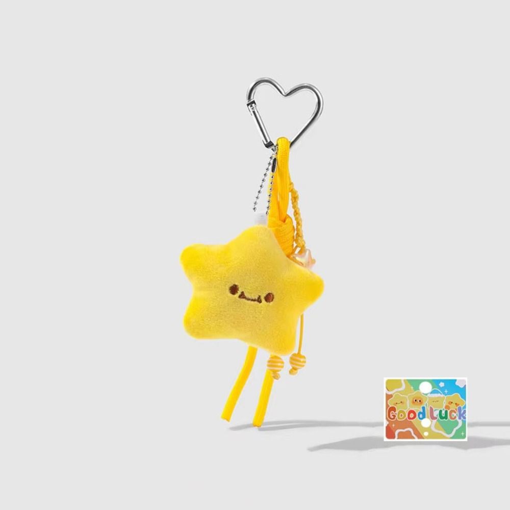 Cartoon Plush Star Keychain Soft Chirping Star Pendant Cute Star Doll Pendant  Backpack Decor