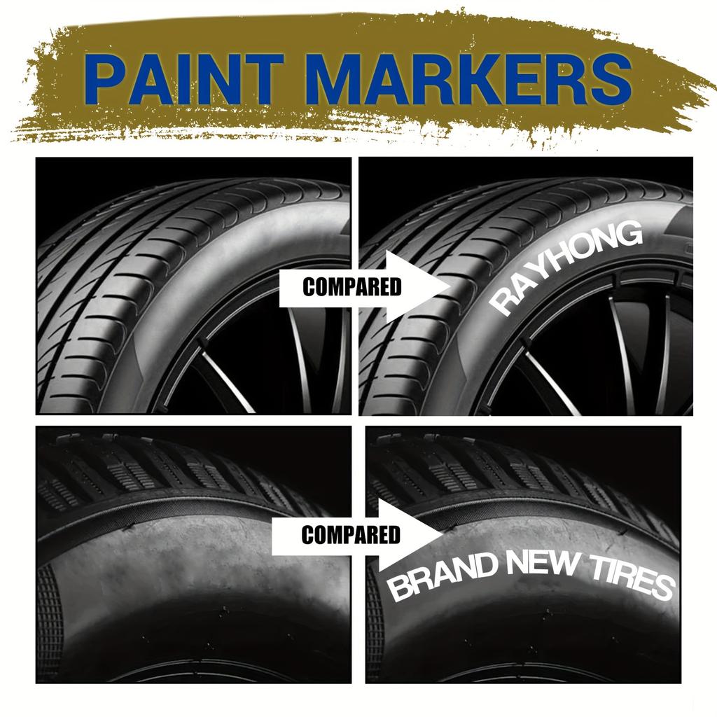 Car Tire Marker Pen - High-Quality Waterproof Quick-Drying Marker Pen Suitable for Marking Car Tires, Painting, Diy, Fast Drying, Not Easy