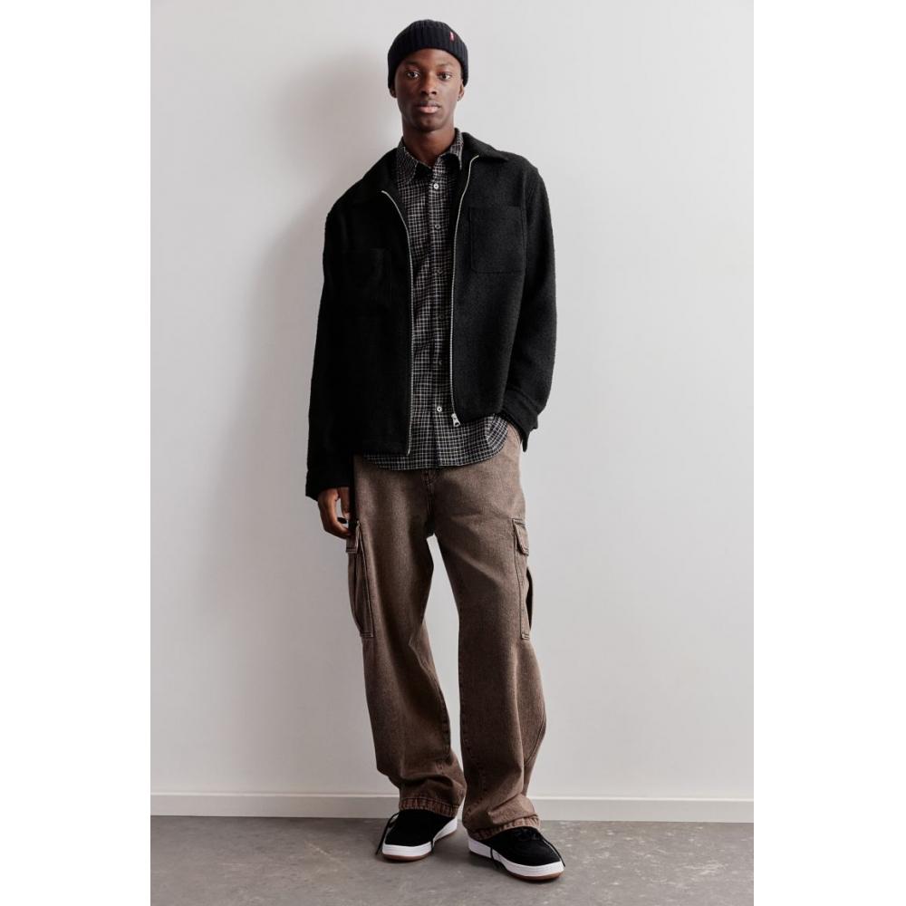 

HM Zip Up oversHirt Regular Fit Black XS