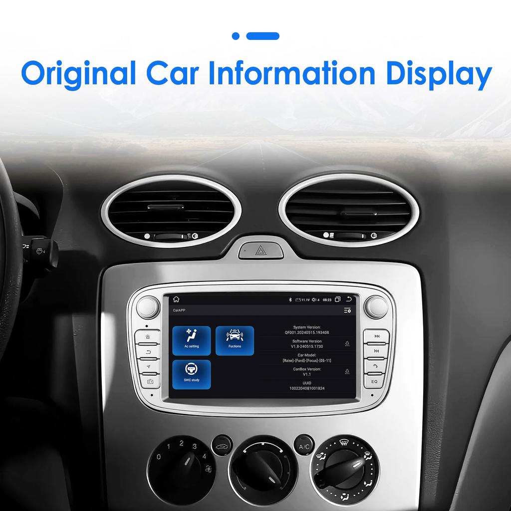 Hizpo For Ford/Focus/S-Max/Mondeo 9/GalaxyC-Max Car Radio Multimedia Video Player Navigation GPS Intelligent  Android 13 NO DVD 2din 2 Din 2.5D USB
