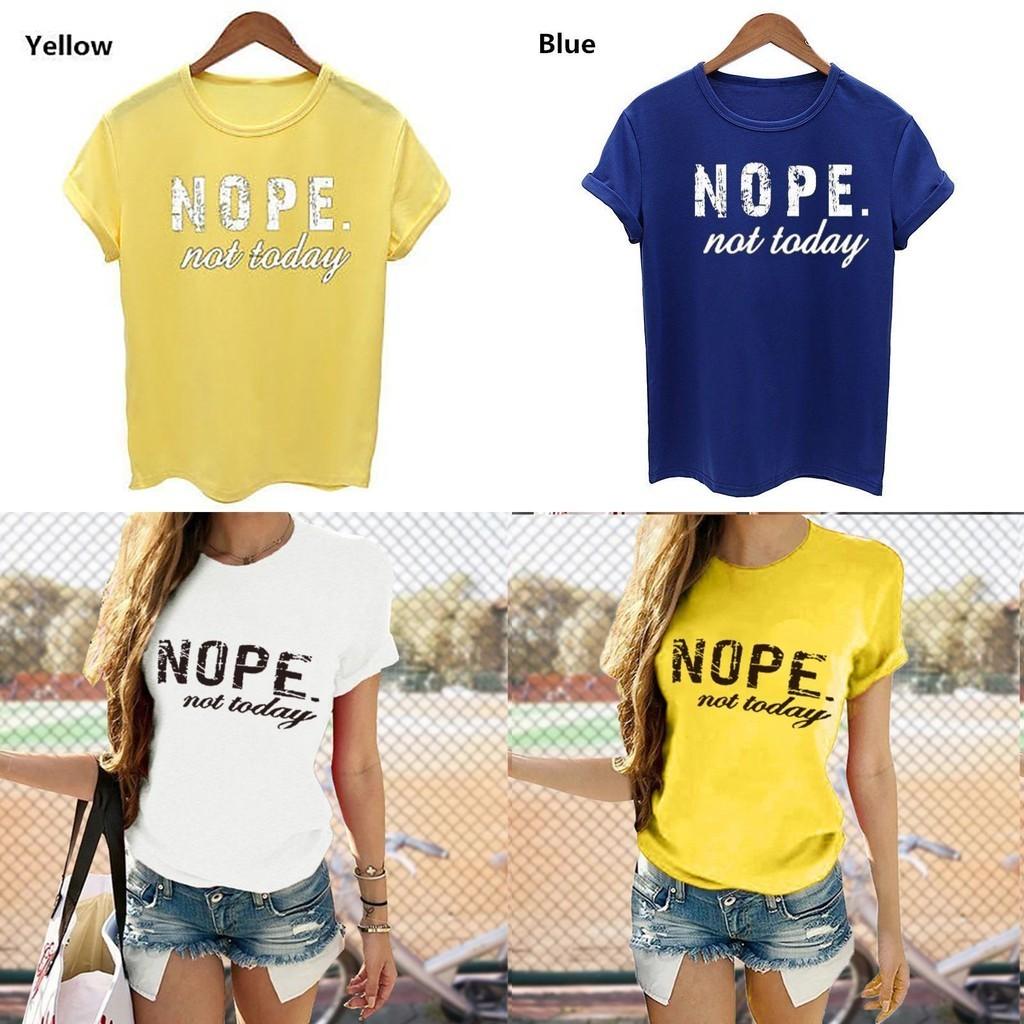 Nein Nicht Heute Damen T-Shirt Bequem Kurzärmelig Rundhals Lässig Lockeres Oberteil