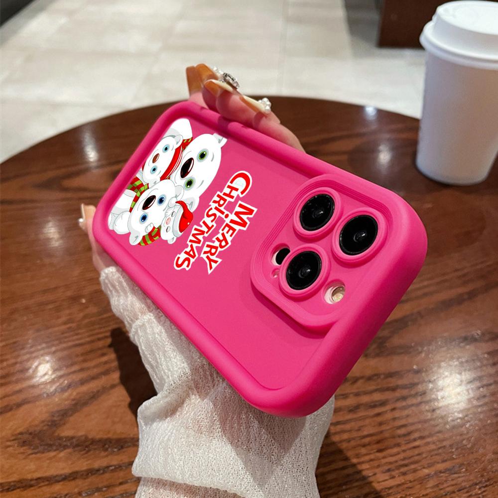 N101 Merry Christmas Art Soft Angel Eyes Phone Cases for iPhone 16 15 14 13 11 Pro Max 8 7 6s Plus 12 Mini XR XS Max SE Shockproof Cover