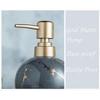 Gold Soap Dispenser For Bathroom Or Kitchen, Cute Marble Round Ceramic Lotion Bottle, Rust-free Pump - Chuan