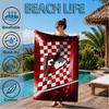 Soccer Ball Afc Crest Printed Microfiber Beach Towel, Soft And Absorbent, Quick-Dry, Ideal for Summer Travel, Beach Essential, Swimming Pool
