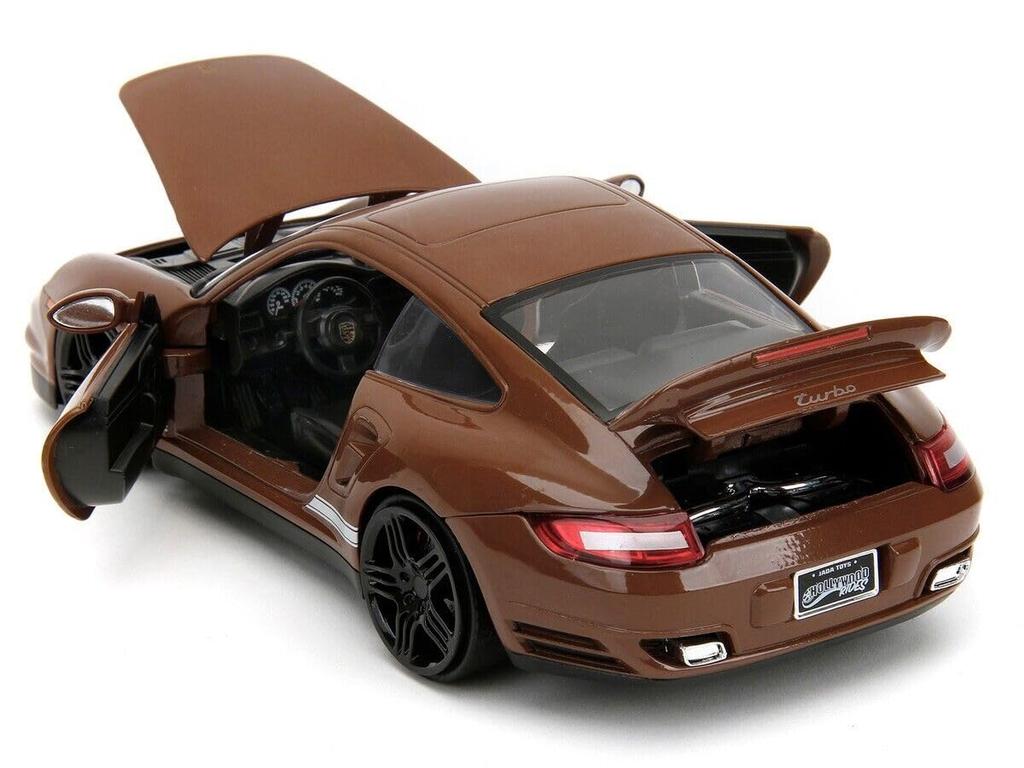 JADA TOYS M Hnědá Figurka Porsche 911 Turbo Hollywood Ride M Hnědé Mini Auto 1/24 & M's & & M's [Položka]