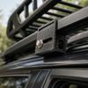 Roof Rack Mounting Fastener Set with Multiple Elongated Slots and Black Finish for Roof Rack Hardware Replacement and Installation Planning