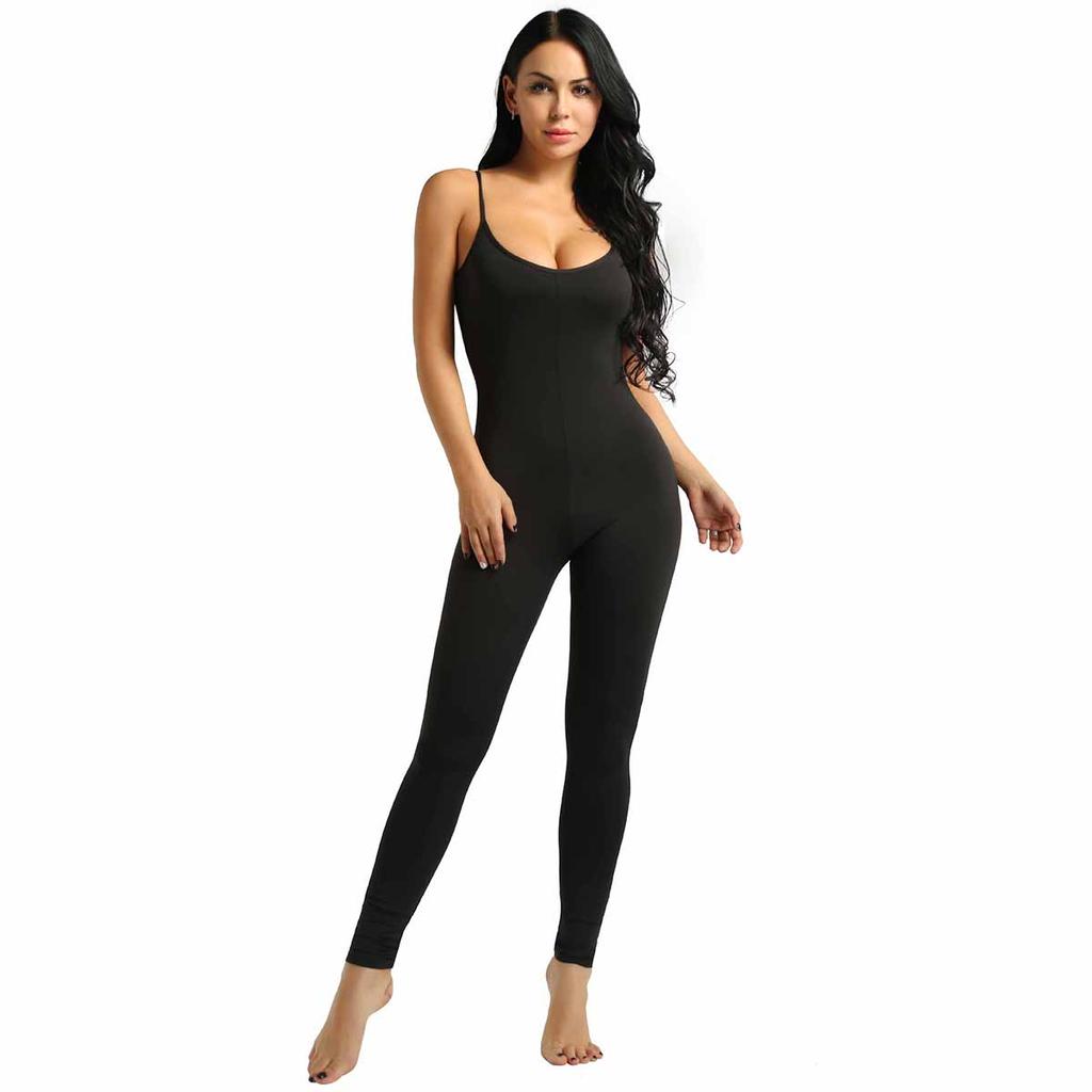 dPois Womens Sleeveless Solid Lycra Tank Unitard Yoga Dance Leotard Bodysuit Jumpsuit