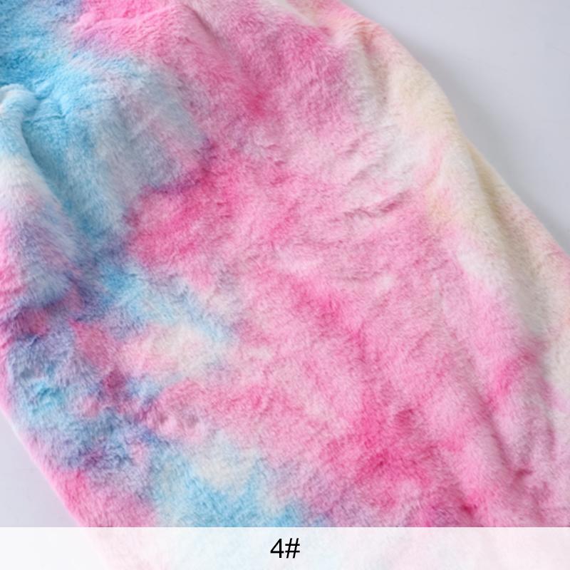 0,5/1/2 Yard Tie Dye Imitace Králičí Plyšová Látka Látka z Umělé Kožešiny na Šití Zimních Kabátů Šálů Dek Deky Oblečení pro DIY