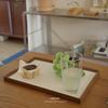 Retro Wooden Storage Trays Kitchen Fruit Tray Simple Living Room Desktop Storage Plate Multifunctional Home Organize Accessories