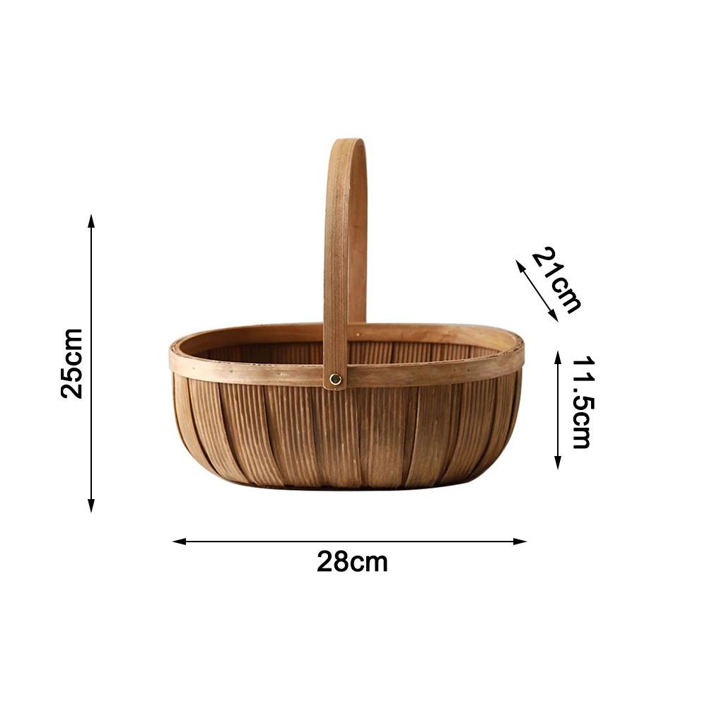Home Wicker Basket Empty Oval Willow Woven Box Easter Large Organize Vegetables Basket With Handle Picnic Basket Present