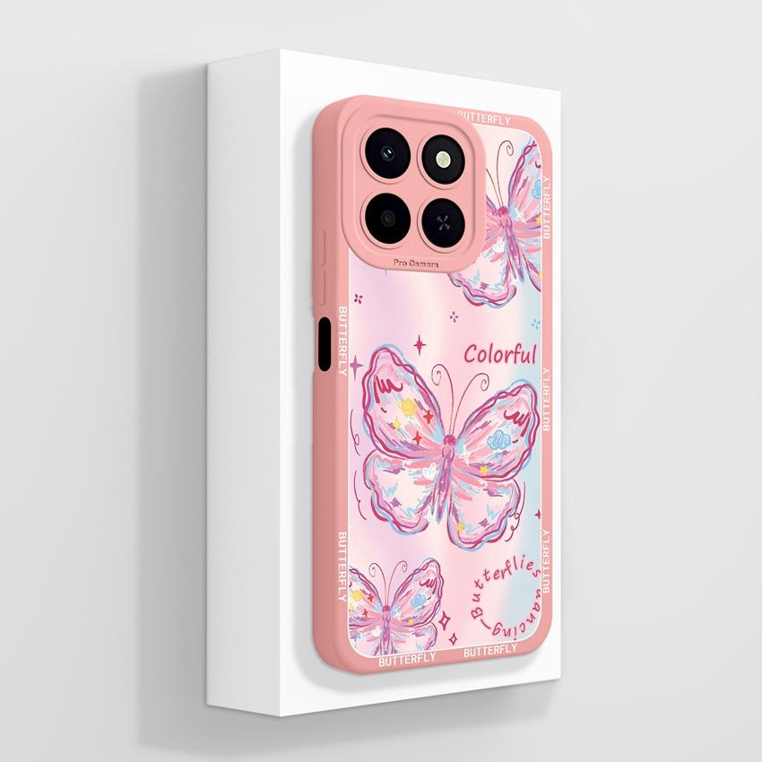 Beautiful Butterfly Phone Case For Huawei X6C Honor 400 Lite Pura 80 Pro Plus Ultra Liquid Silicone Soft Bumper Dustproof Cover For Huawei Bumper Bags