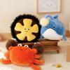 Cute Ocean Animal Plush Toy Kawaii Lanternfish Sea Urchin Crab Orca Pillow Soft Stuffed Doll Healing Decor Kids Gift