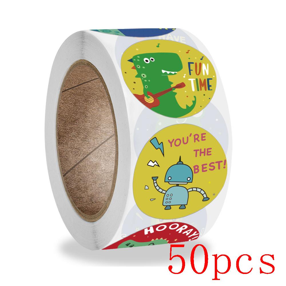 50-500Pcs English Animals Cartoon Stickers For Kids Toys Label School Teacher Reward Sticker 1Inch Pattern Motivational Sticker