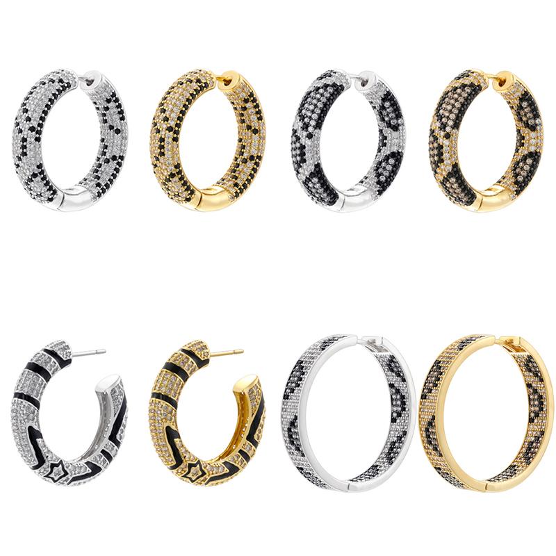 ZHUKOU 4 styles of earrings/studs with zirconia and snake motifs Atmospheric and glamorous earrings for women: VE1321-VE1324