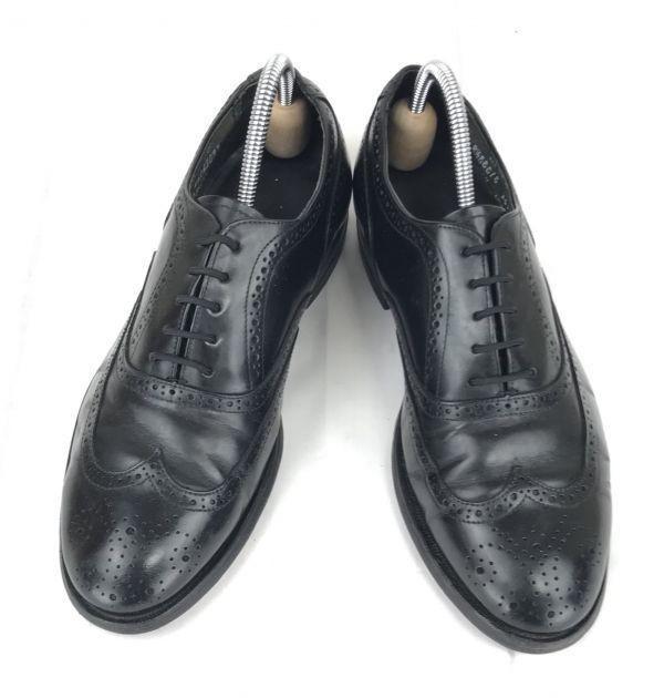 80s-90s USA Made/COMFORT PLUS/Full Brogue Wingtip Leather Shoes/8.5EEE/26.5/Black/Goodyear Welt Vintage(USED)