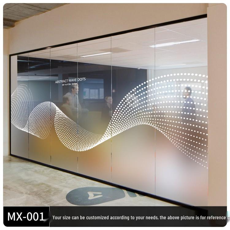 Gradient Frosted Glass Film: Semi-Transparent Office Partition Sticker.