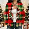 Women's Christmas Printed Long Sleeve Cardigan for Holiday Party