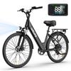 URLIFE E26 City Commuting E-bike For Unisex 36V13Ah Battery 350W Motor Outdoor Electric Bicycle 26 Inch Road Tire Electric Bike With TowSeat