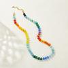 Handmade Natural Stone Colorful Beaded Clavicle Necklace Beach Vacation Style