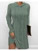 Hooded Pullover Knitted Sweater Dress Solid Color Dress Elegant Long Sleeve Dresses Causal Women Dress