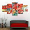 5Pcs Red Poppy Flower Floral 5 Pieces Pictures Paintings Poster HD Print Wall Home Decor Room Decor Modern Art 5 Panel