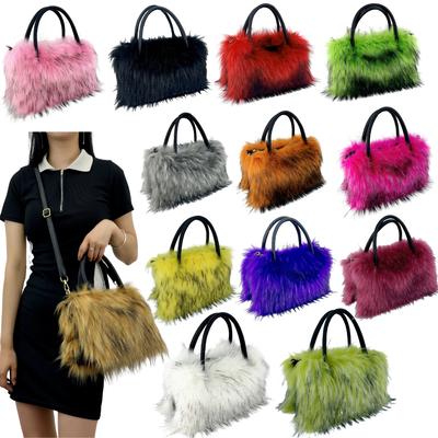 Iarnă Nouă Genți Tote de Pluș pentru Femei Modă Blană Imitată de Raton Geantă de Mână Pătrată Orizontală Moale Confortabilă Portabilă Geantă de Umăr Messenger pentru Doamne