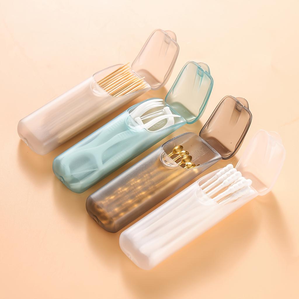Portable Floss&Toothpick Case Leak-Proof Travel Pill Organizer,Storage Container,Toothpick Dispenser,Toothpick Holder Kitchen