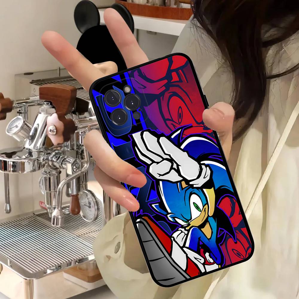 

S-SonicS Anime Phone Case For IPhone 17 16 15 14 11 12 13 Pro Max Plus Mini Soft Back Cover iPhone 11 pro