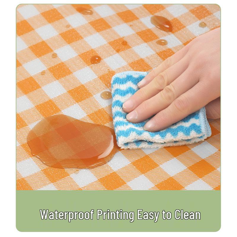 Yellow Plaid Outdoor Picnic Mat: Thickened, Moisture-Proof, Foldable for Camping and Spring Outings