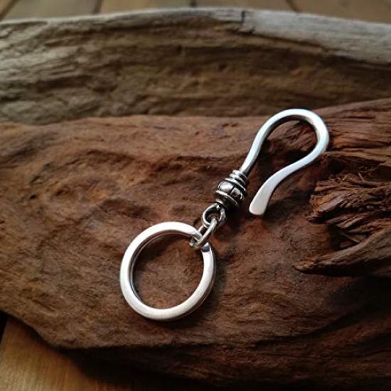 Barrel Key Hook S with Key Silver Key Double Fish Wallet Single Biker [dredline] Df-004 Ring, 925, Chain, Loop, Hook, Chain, Hook,