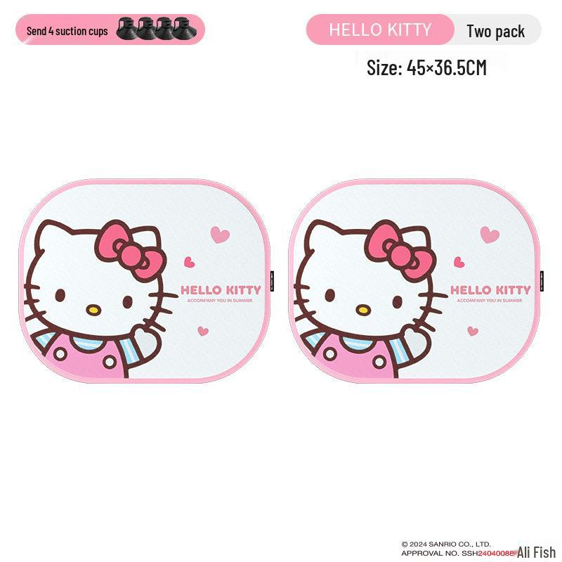 Sanrio Kuromi Car Window Sunshade Curtains - Heat Insulating Sun Blocker