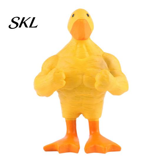 Outdoor Duck Statue Resin Muscular Figurine, Strong Fitness Statue, Office Desk Ornament White Yellow Shape for Table Decor Muscle Figurine