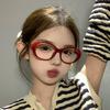Black Red Oversized Frame Glasses Women Retro Oval Eyeglasses Y2K Anti Blue Light Computer Reading Fashion Spectacles Eyewear