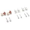 Stud Earrings Set For Women Statement Heart Star Snowflake Flower  Pearl One Week Minimalist Set Of Earrings Gift