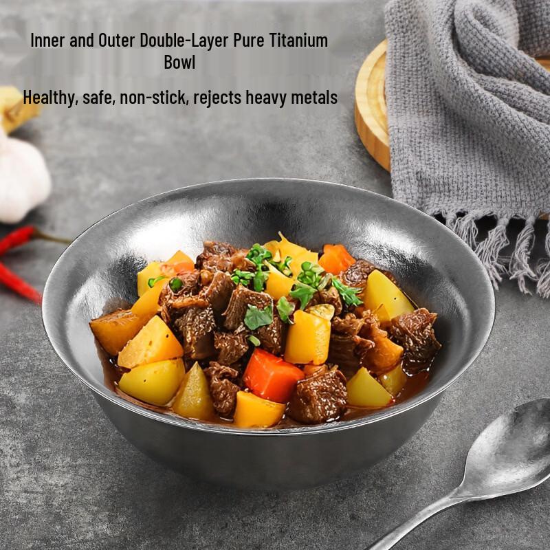 Bingyue Pure Titanium Double-Layer Insulated Bowl