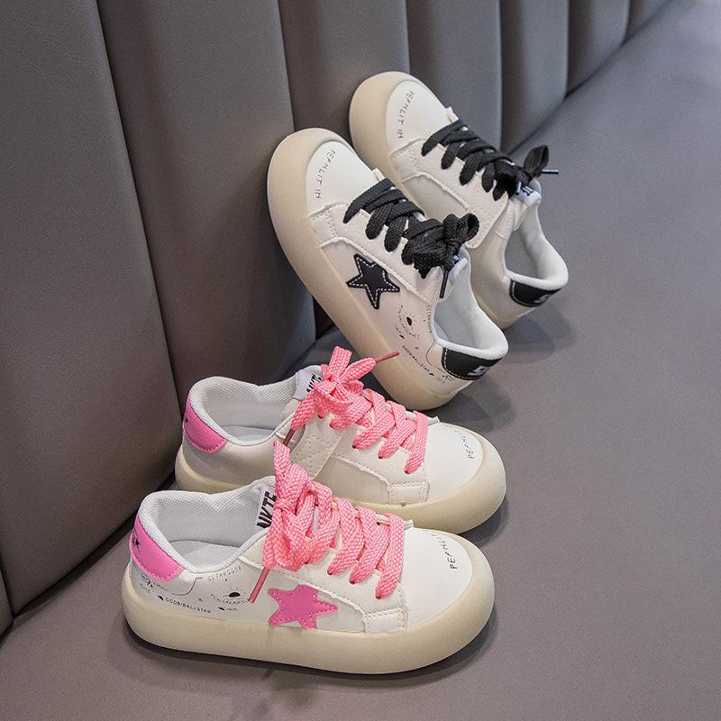 Korean Children's Leather Panel Shoes Soft Sole Spring and Autumn New Low-top Casual Boys and Girls Student Star Sports Shoes
