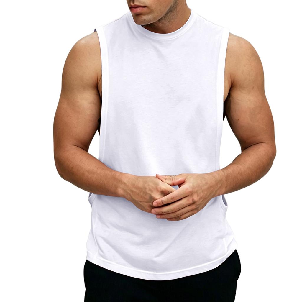 Men's Sleeveless Athletic Tank Top Muscle Shirt Gym Fitness Breathable Stretch Quick Dry Sports Vest for Summer Training