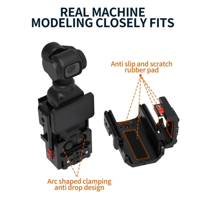 Aluminum Protective Camera Cage For Pocket 3 Action Cameras With Quick Release and Mount Magnetic Adapter
