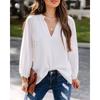 Fall Fashion New Arrival Plus Size Women's Clothing V Neck Solid Color Commute Ol Fashion Loose Raglan Long Sleeve Shirt Top Women