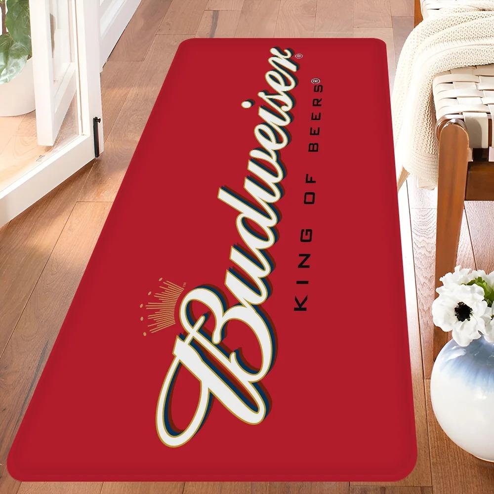 

King of Beer B-Budweiser Carpet Living Room Sofa Bedroom Balcony Door Mat Kids Room Home Decoration Anti-Slip Large Area Rug 50x80cm