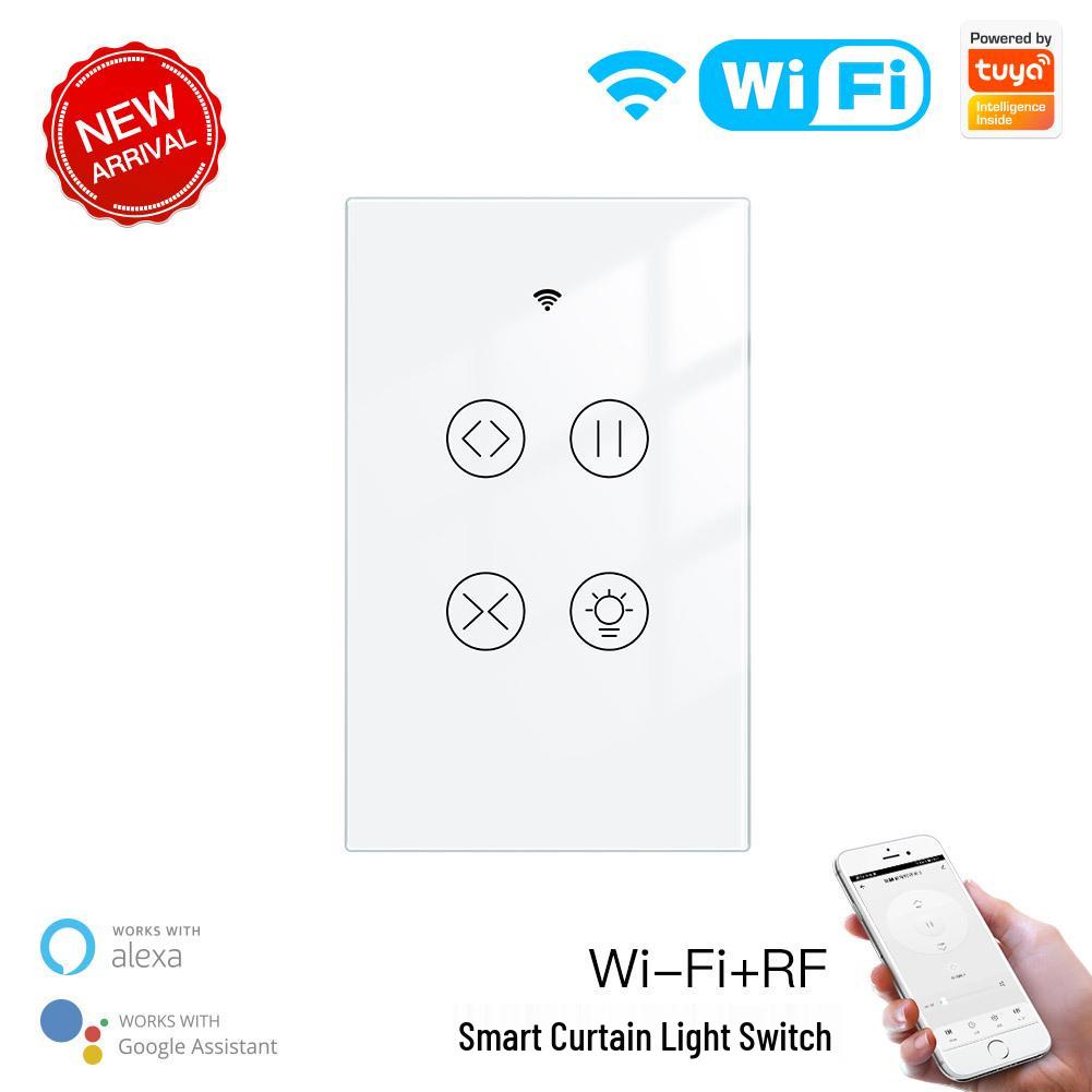 Graffiti Smart Home WiFi Curtain Light Switch, American Style 120 Type, Timer & Voice Control with Alexa.